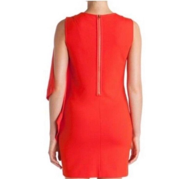Ted Baker Dress 4 Stretch Red Orange Career Church 10 Large $295 - Picture 2 of 12